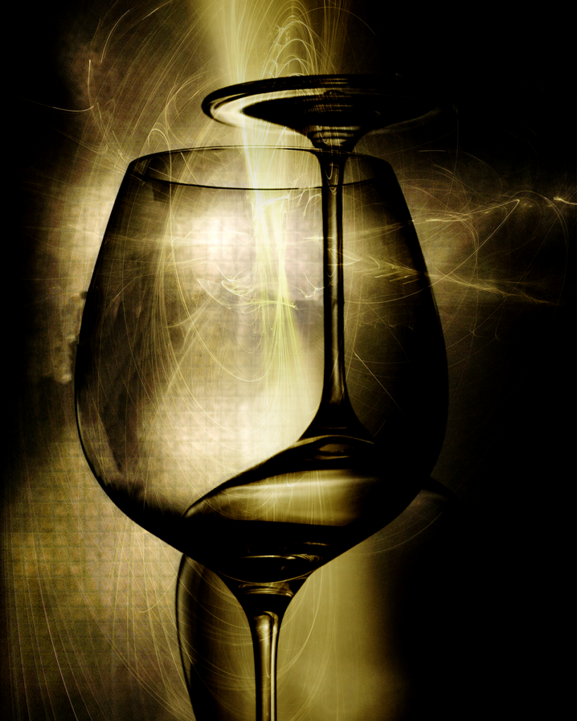 2 glasses inverted study - gold